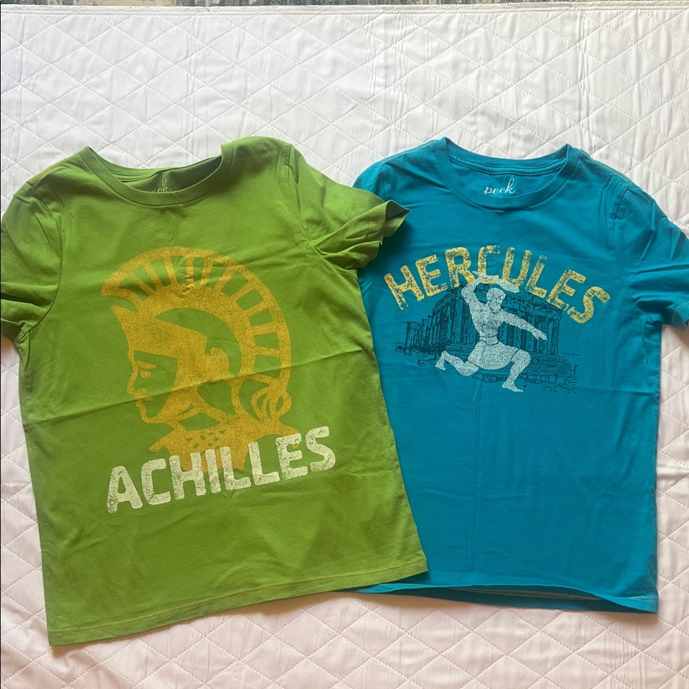 Peek Green Achilles & Teal Hercules 2 Sided Graphic Tee Set
